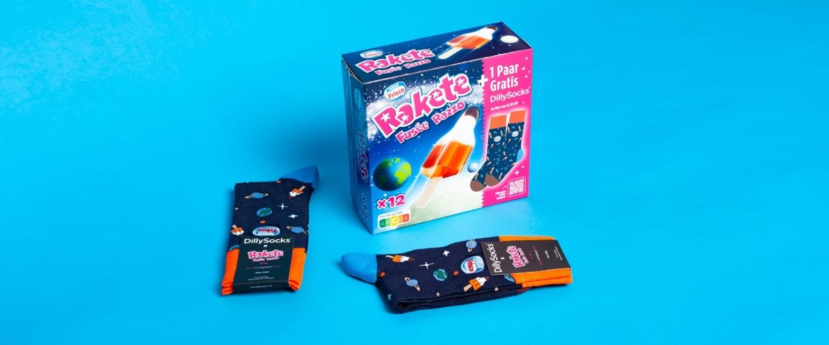 Limited Edition: KombiBox Frisco® Rakete x DillySocks® im Coop Kühlregal - DillySocks