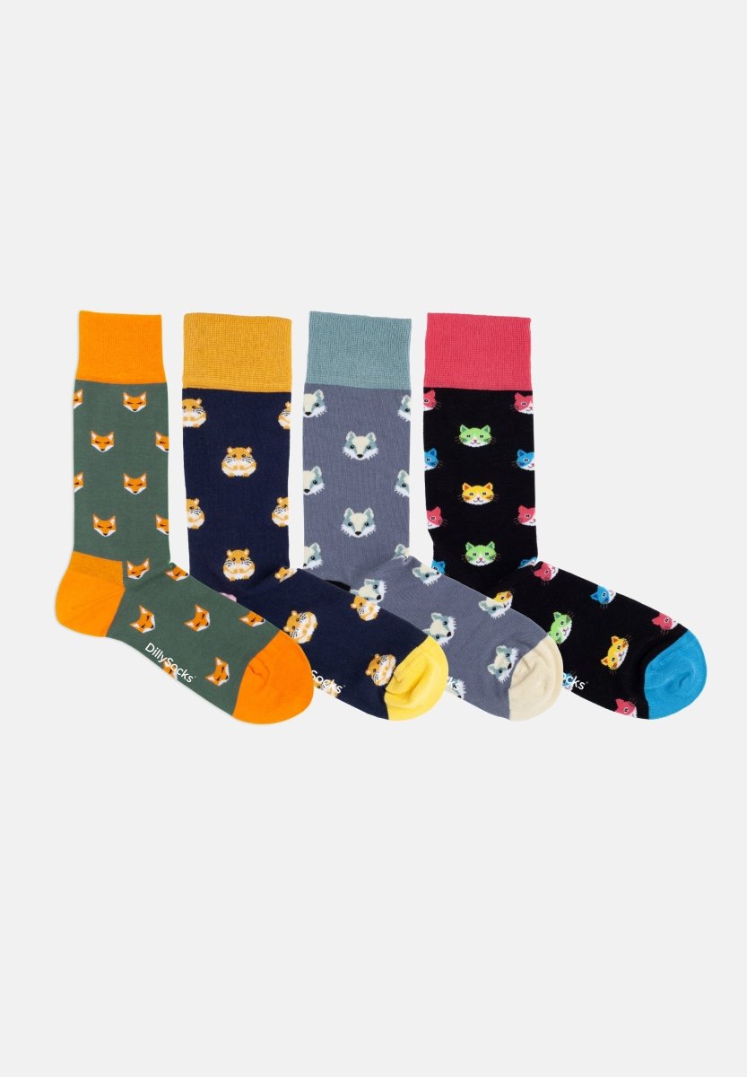 Bunte Socken Animal Parade (4er Pack) von DillySocks