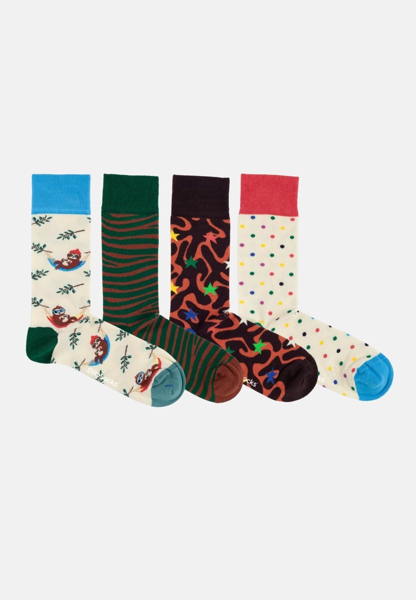 Bunte Socken Sloth Mode On (4er Pack) von DillySocks