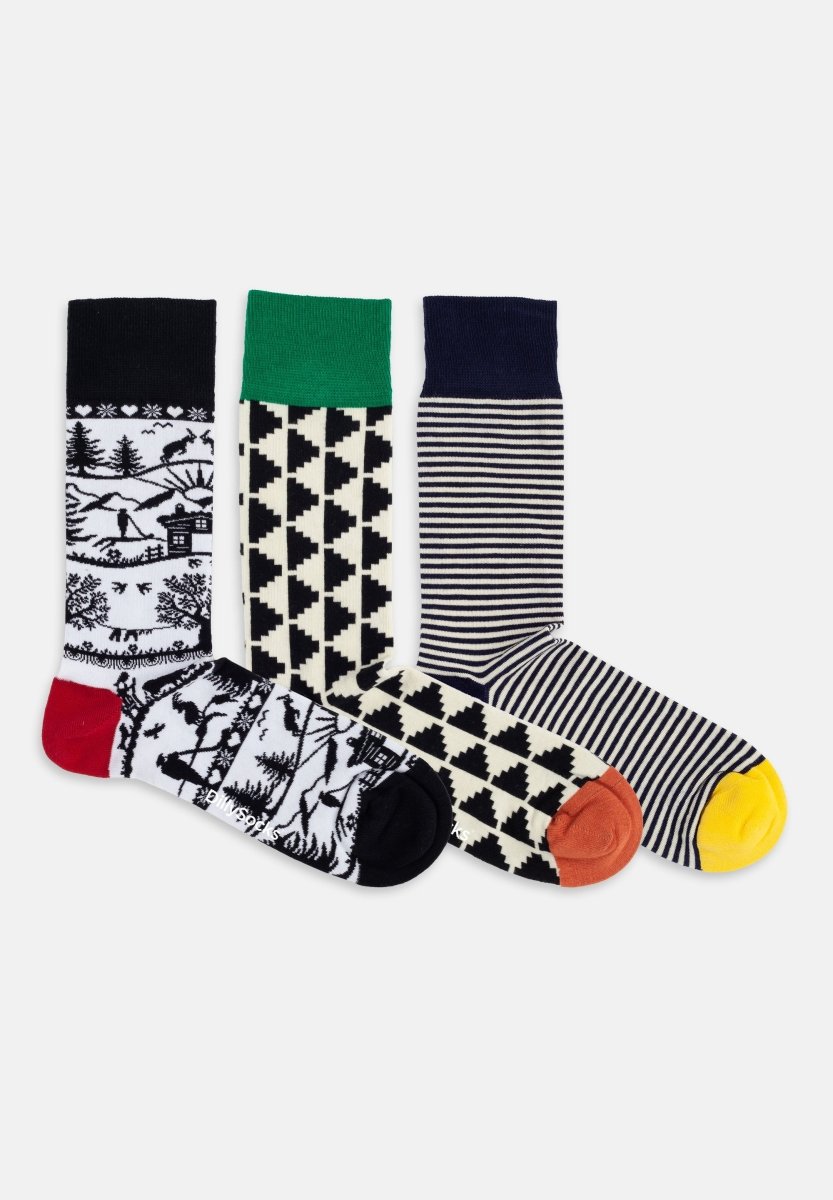 Bunte Socken Swiss Outline (3er Pack) von DillySocks