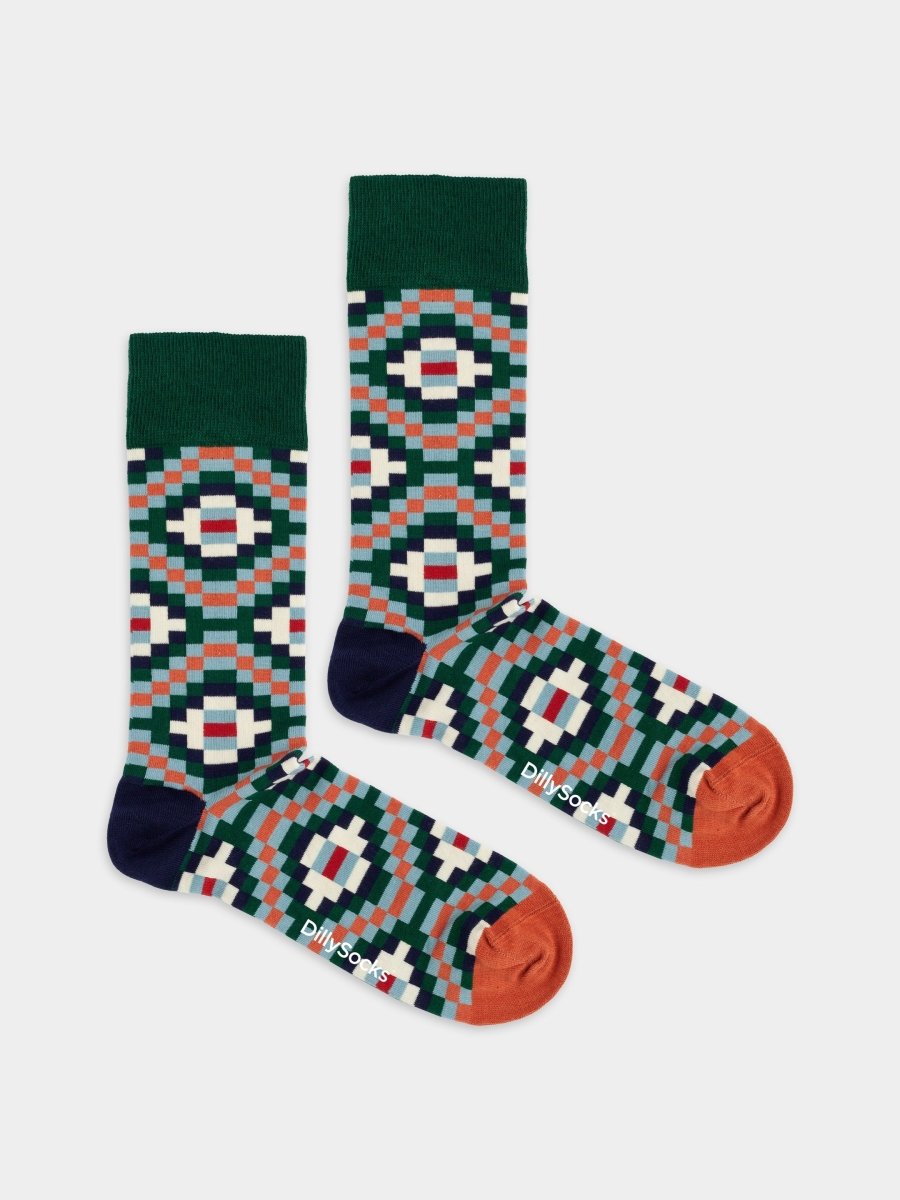 Bunte Socken Tribal Tiles von DillySocks