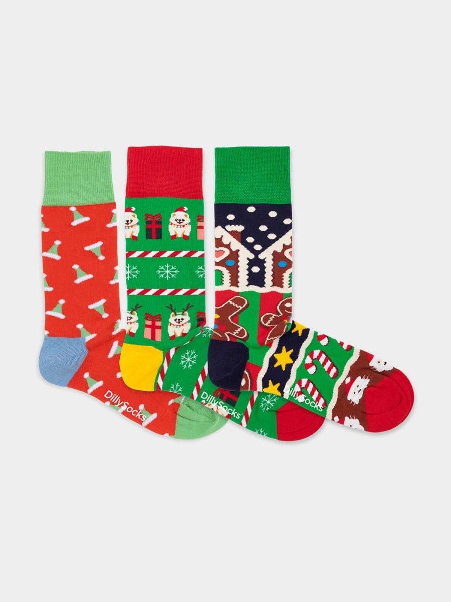 Socken - Geschenkbox Christmas Wonders (3er Box) von DillySocks