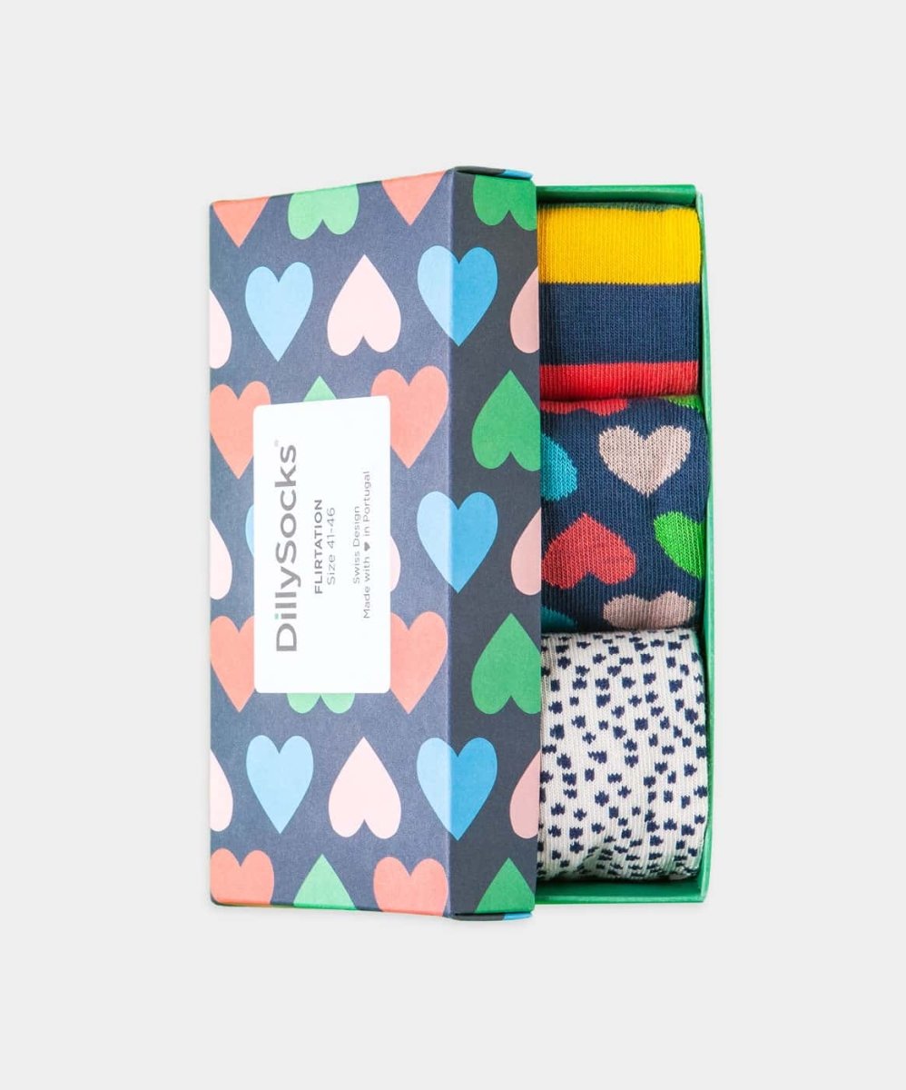 Socken - Geschenkbox Flirtation (3er Box) von DillySocks