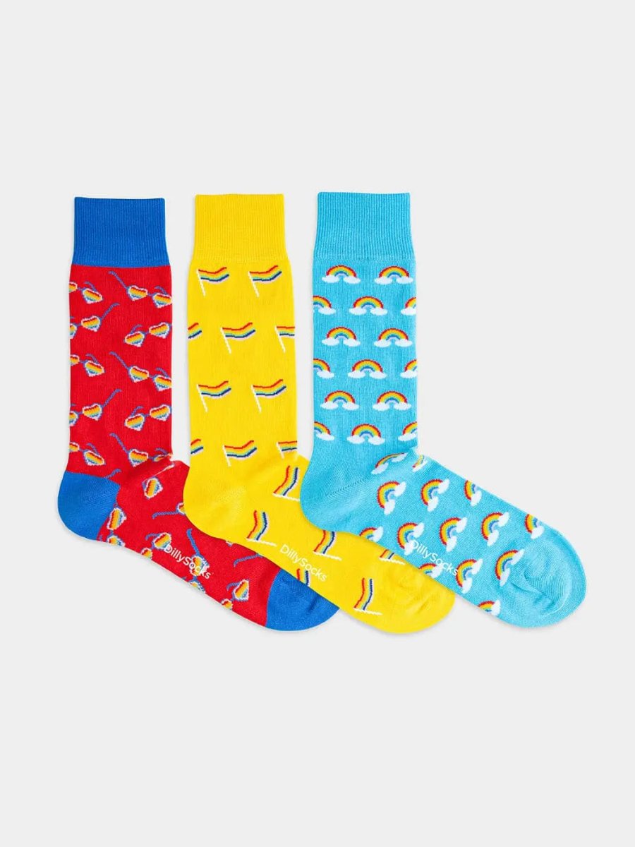 Socken - Geschenkbox Pride Rainbow (3er Box) von DillySocks