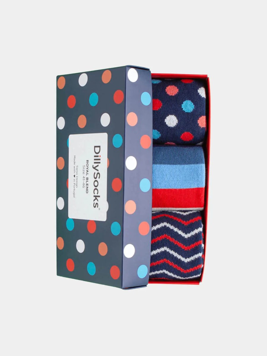 Socken - Geschenkbox Royal Blend (3er Box) von DillySocks