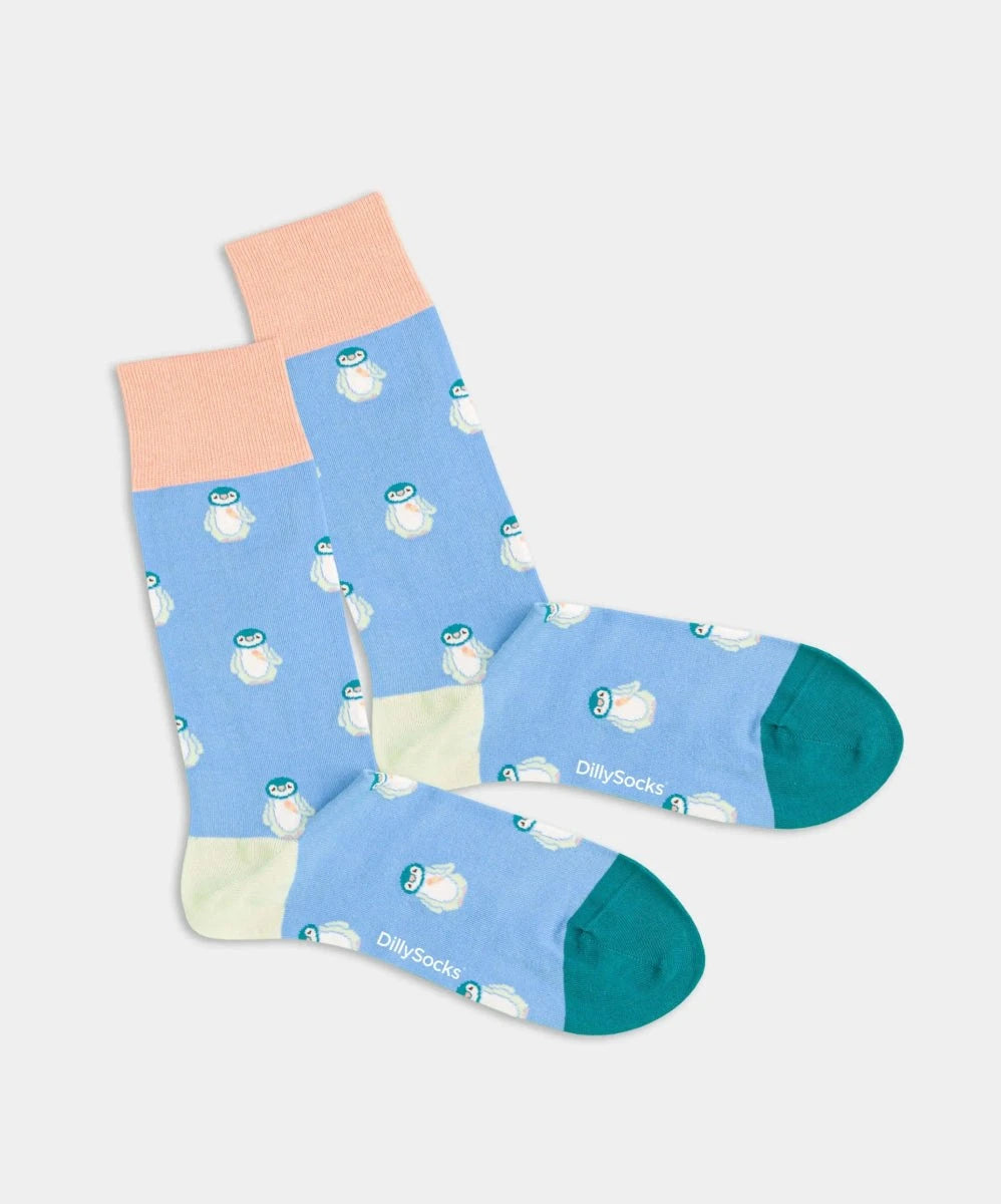 Ice Ice Pingu blaue Socke mit Pinguinmotiv für kalte Tage