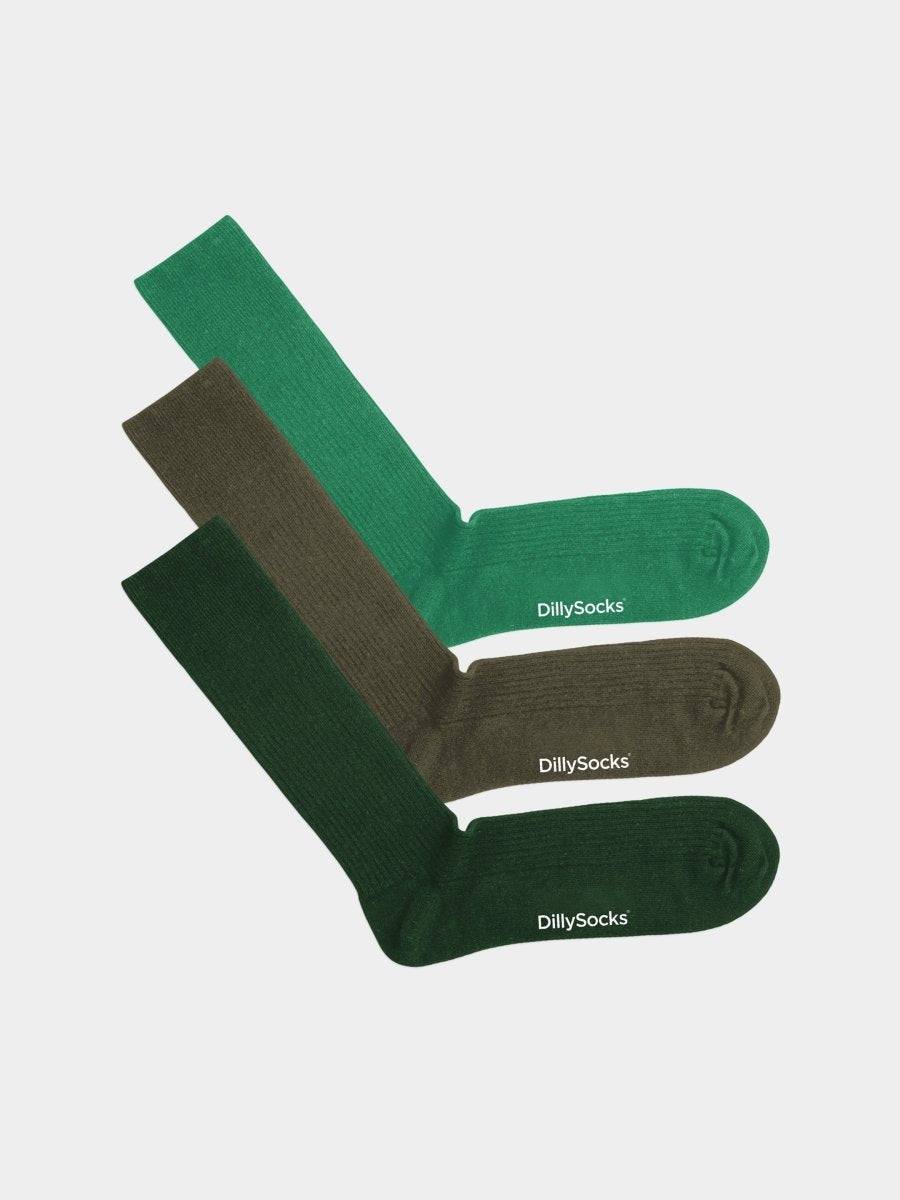 Socken - Sets Ribbed Greenery (3er Pack) von DillySocks