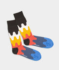 Bunte Wavy Wonder Socke mit wellenförmigem Muster in Schwarz, Weiß, Orange und Rot